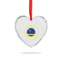 Curaçao Football Pride Circular Crest Vintage Heart Crystal Glass Ornament Curacao Flag Soccer Fans Graphic