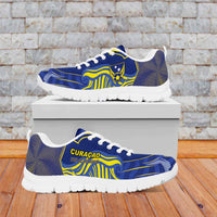 Curacao Football Sneakers Blue Wave Geometric Caribbean Sports Motif
