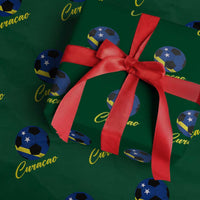 Curaçao Soccer Fans Distressed Flag Wrapping Paper Roll Football Heritage Pride Support