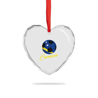 Curaçao Soccer Fans Distressed Flag Heart Crystal Glass Ornament Football Heritage Pride Support