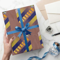 Curaçao Soccer Flag Stripe Jersey Style Wrapping Paper Roll Football Fans Pride Support