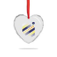 Curaçao Soccer Flag Stripe Jersey Style Heart Crystal Glass Ornament Football Fans Pride Support