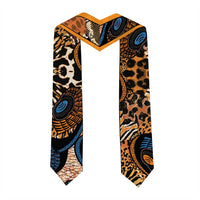 Custom African Ankara Motifs Mixed Animal Skins Graduation Stole