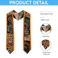 Custom African Ankara Motifs Mixed Animal Skins Graduation Stole