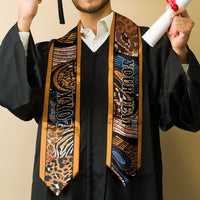 Custom African Ankara Motifs Mixed Animal Skins Graduation Stole