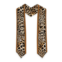 Custom African Leopard Mix Native Tribal Pattern Graduation Stole