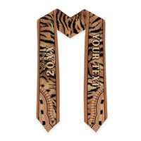 Custom African Tiger Mix Dashiki Tribal Pattern Graduation Stole