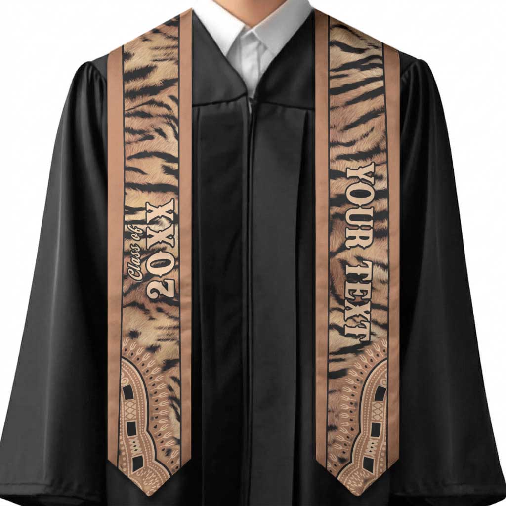 Custom African Tiger Mix Dashiki Tribal Pattern Graduation Stole