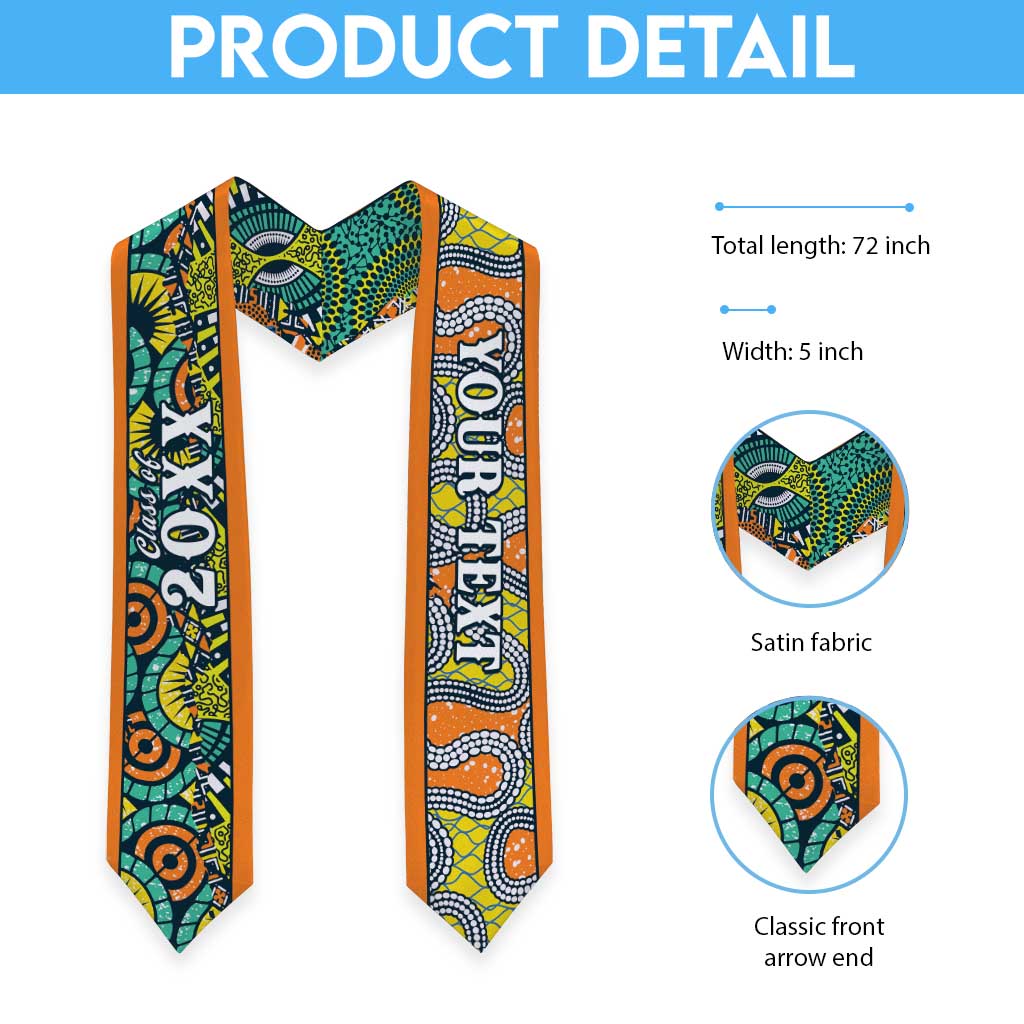 Custom African Tribal Mixed Pattern Graduation Stole