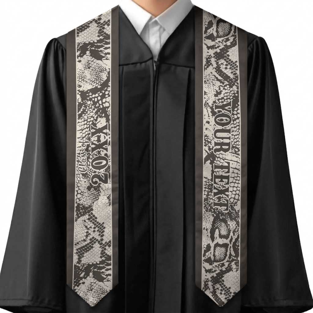 Custom African Wild Animal Skins Graduation Stole Snake and Crocodile Mix Skin