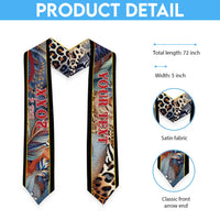 Custom African Wild Animal Skins Graduation Stole Unique Leopard Zebra And Snake Patterns
