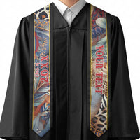 Custom African Wild Animal Skins Graduation Stole Unique Leopard Zebra And Snake Patterns