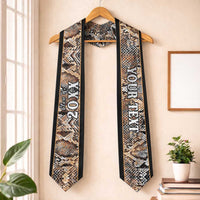 Custom African Wild Animal Skins Graduation Stole Vintage Snake Skin Pattern