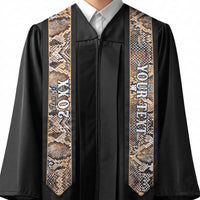 Custom African Wild Animal Skins Graduation Stole Vintage Snake Skin Pattern