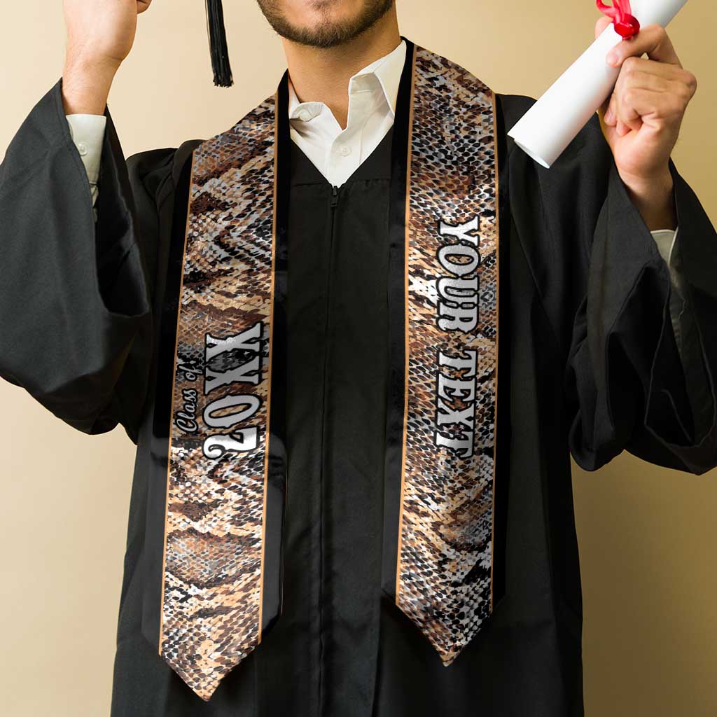 Custom African Wild Animal Skins Graduation Stole Vintage Snake Skin Pattern