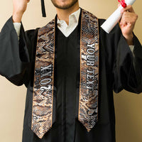Custom African Wild Animal Skins Graduation Stole Vintage Snake Skin Pattern