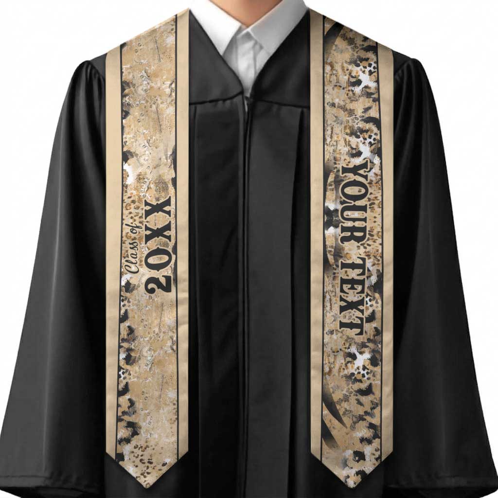 Custom African Wild Animal Skins Graduation Stole Zebra Tiger Leopard Mix Skin