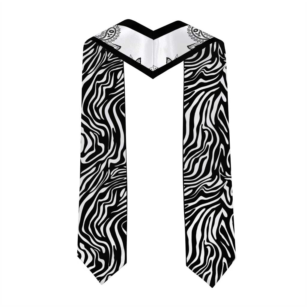 Custom African Zebra Mix Paisley Tribal Pattern Graduation Stole