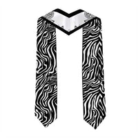 Custom African Zebra Mix Paisley Tribal Pattern Graduation Stole