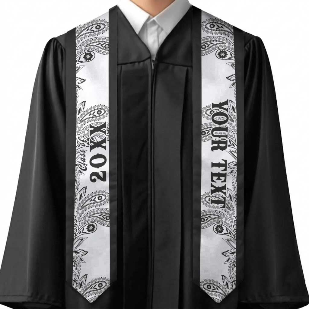 Custom African Zebra Mix Paisley Tribal Pattern Graduation Stole