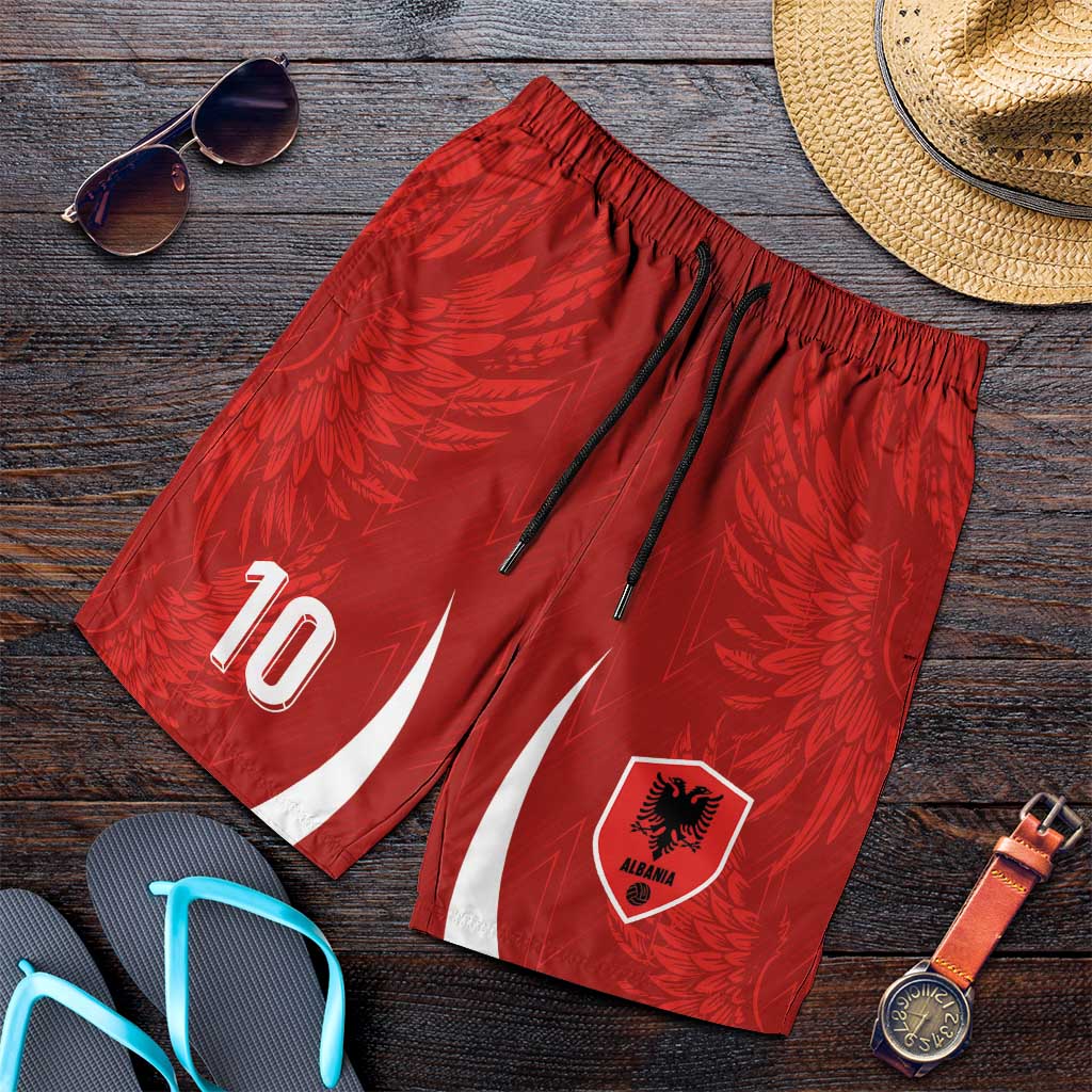 Custom Albania National Football Shorts for Men The Wings Sporty Style - Wonder Print Shop