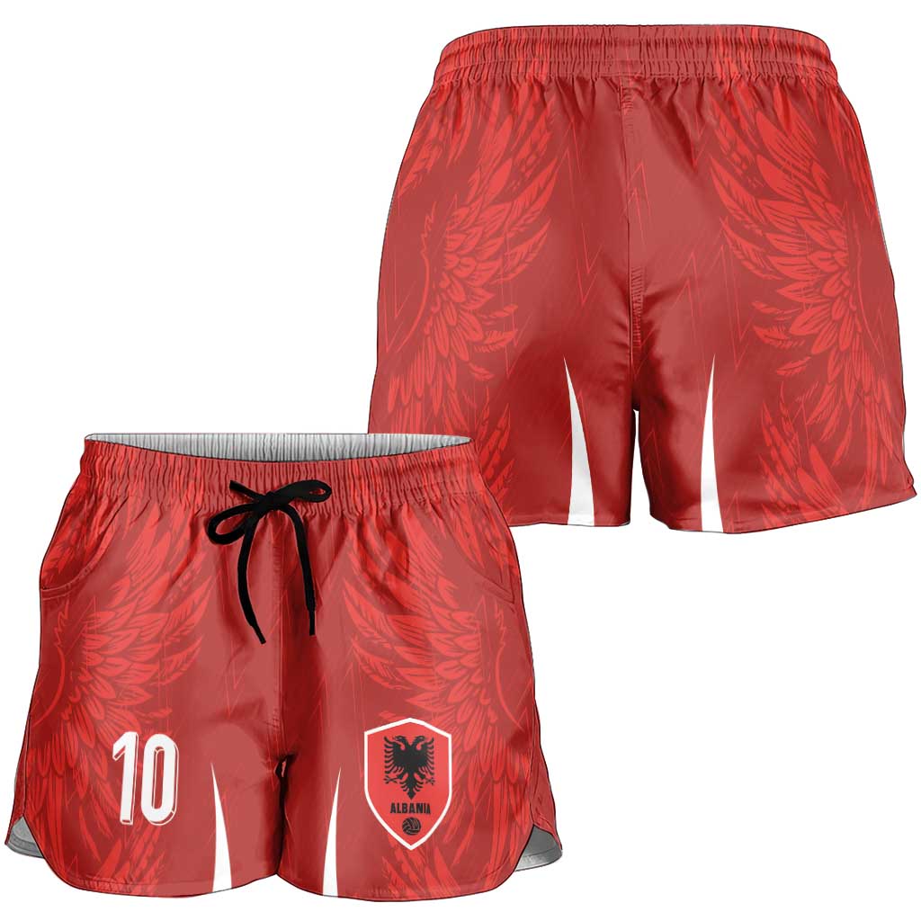 Custom Albania National Football Shorts for Women The Wings Sporty Style - Wonder Print Shop