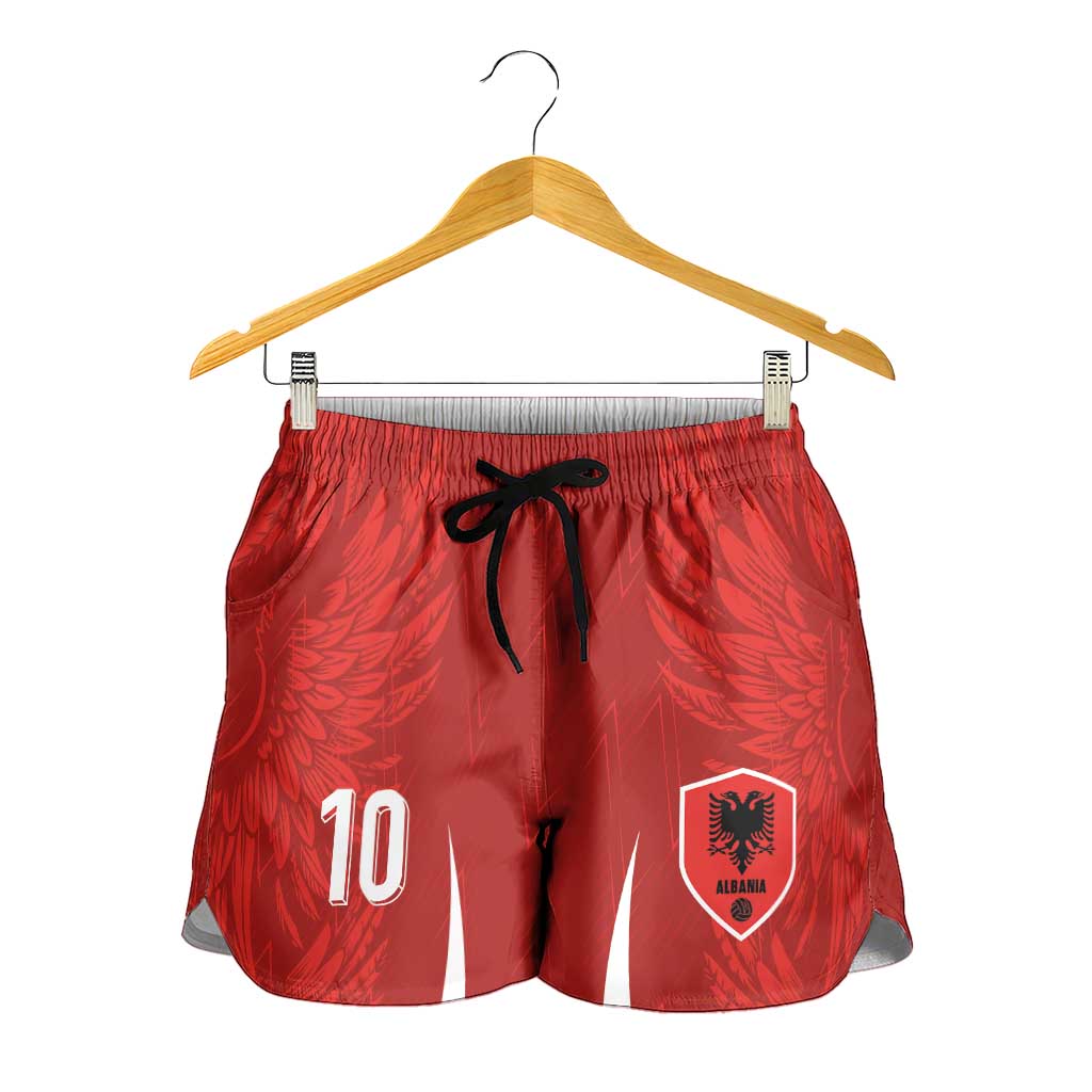 Custom Albania National Football Shorts for Women The Wings Sporty Style - Wonder Print Shop