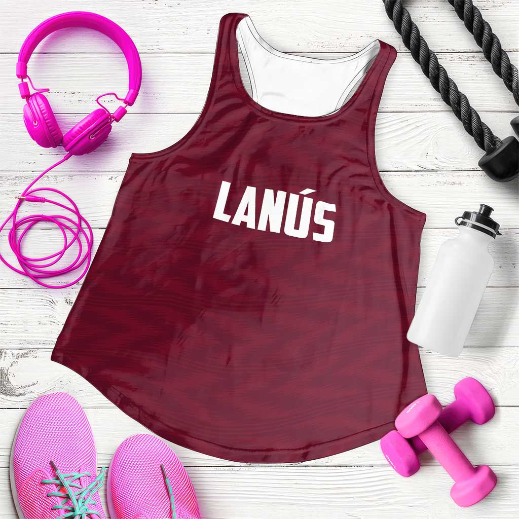 Custom Argentine Football Lanus Women Racerback Tank Granate Go Champions