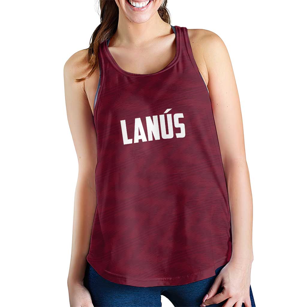 Custom Argentine Football Lanus Women Racerback Tank Granate Go Champions
