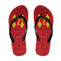 Custom Belgium Football Flip Flops Fiery Devil Motif