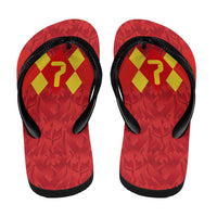 Custom Belgium Football Flip Flops Fiery Devil Motif