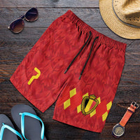 Custom Belgium Football Shorts for Men Fiery Devil Motif