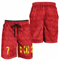 Custom Belgium Football Shorts for Men Fiery Devil Motif