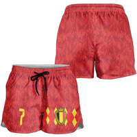 Custom Belgium Football Shorts for Women Fiery Devil Motif