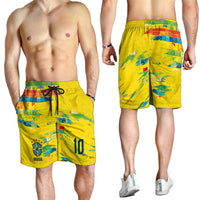 Custom Brasil Football Shorts for Men Abstract Art Inspired Rio Mosaic Steps
