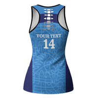 Custom Brazil Football Hollow Tank Top Vamos Selecao - Blue