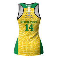Custom Brazil Football Hollow Tank Top Vamos Selecao - Yellow