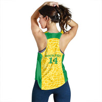 Custom Brazil Football Women Racerback Tank Vamos Selecao - Yellow