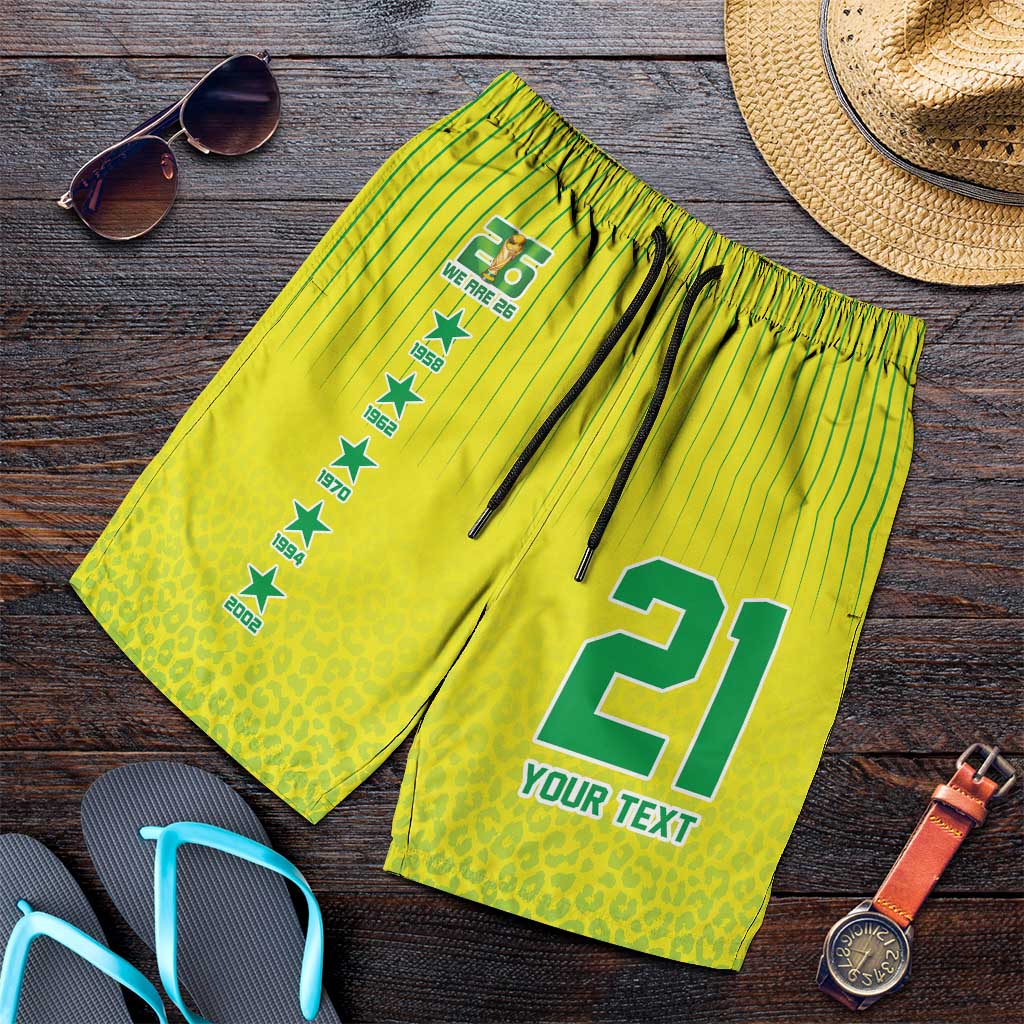 Custom Brazil World Football Legacy Shorts for Men 5 Times History Champions - Wonder Print Shop