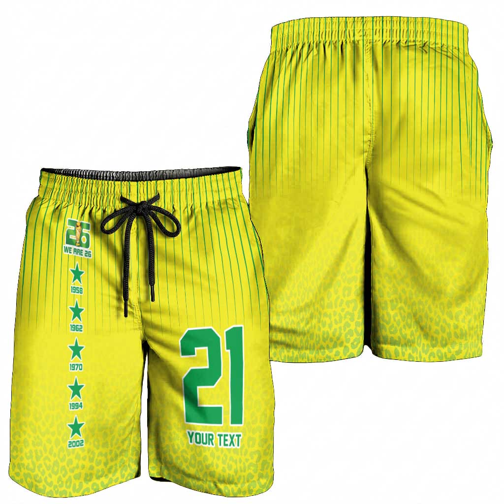 Custom Brazil World Football Legacy Shorts for Men 5 Times History Champions - Wonder Print Shop