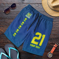 Custom Brazil World Football Legacy Shorts for Men 5 Times History Champions Blue Version - Wonder Print Shop