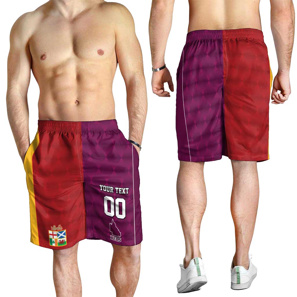 Custom British Lions Australia Queensland Shorts for Men Sporty Style LT09