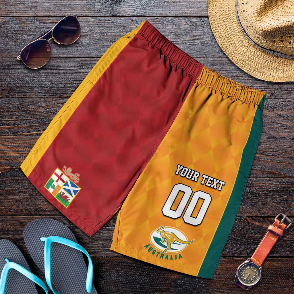 Custom British Lions Australia Wallabies Shorts for Men Sporty Style LT09