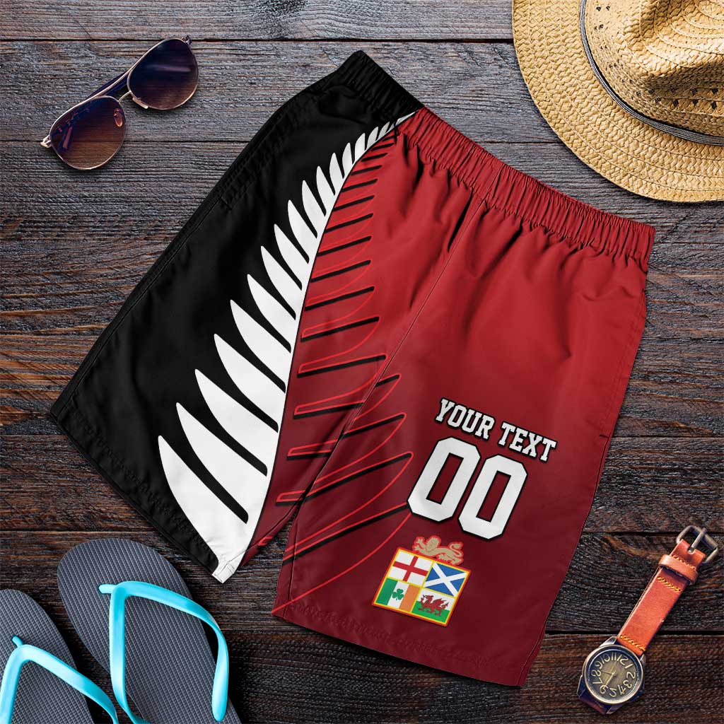 Custom British Lions New Zealand Shorts for Men Half Black Fern LT09