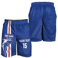 Custom Cape Verde Football Shorts for Men Go Champions Blue Sharks - Wonder Print Shop