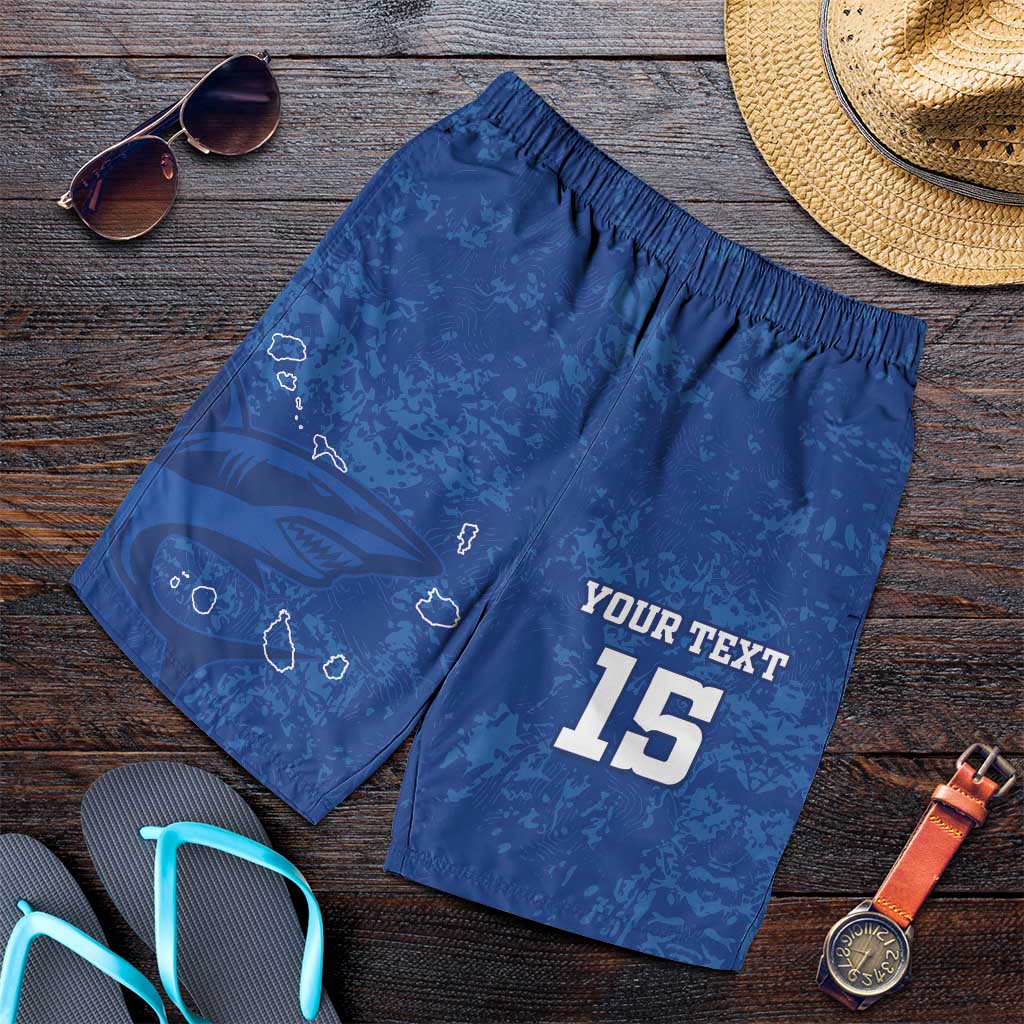 Custom Cape Verde Football Shorts for Men Go Champions Tubaroes Azuis - Wonder Print Shop