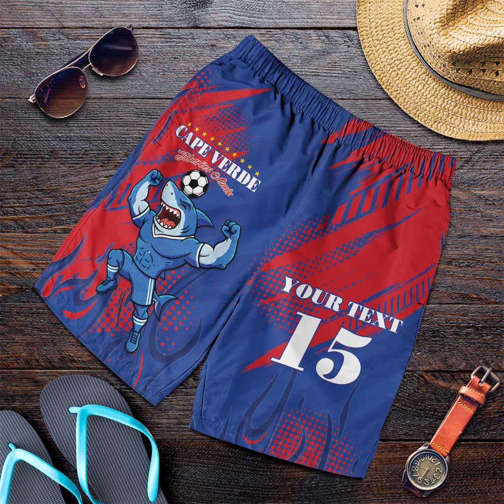 Custom Cape Verde Football Shorts for Men One Team One Victory - Wonder Print Shop