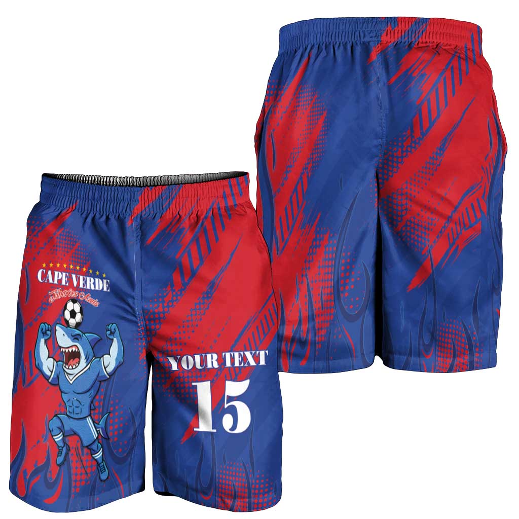 Custom Cape Verde Football Shorts for Men One Team One Victory - Wonder Print Shop