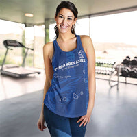 Custom Cape Verde Football Women Racerback Tank Go Champions Tubaroes Azuis - Wonder Print Shop