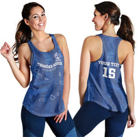 Custom Cape Verde Football Women Racerback Tank Go Champions Tubaroes Azuis - Wonder Print Shop